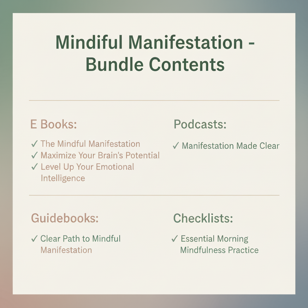 Mindful Manifestation Bundle Contents - Guidebooks Corrected